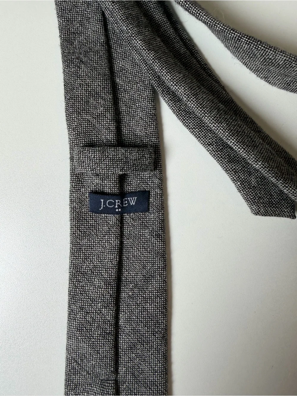 J. Crew Slim Modern Classic Birdseye Charcoal Gray Knit Tie